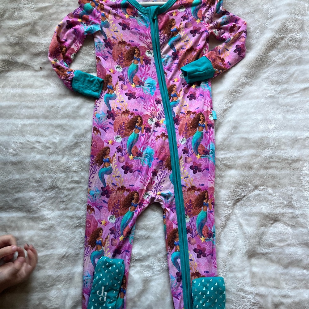 Mermaid Print Kids One Piece Pajama